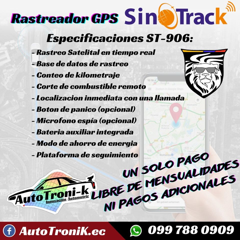 📌 Rastreador GPS SINOTRACK 🌎 ST-906 🚗