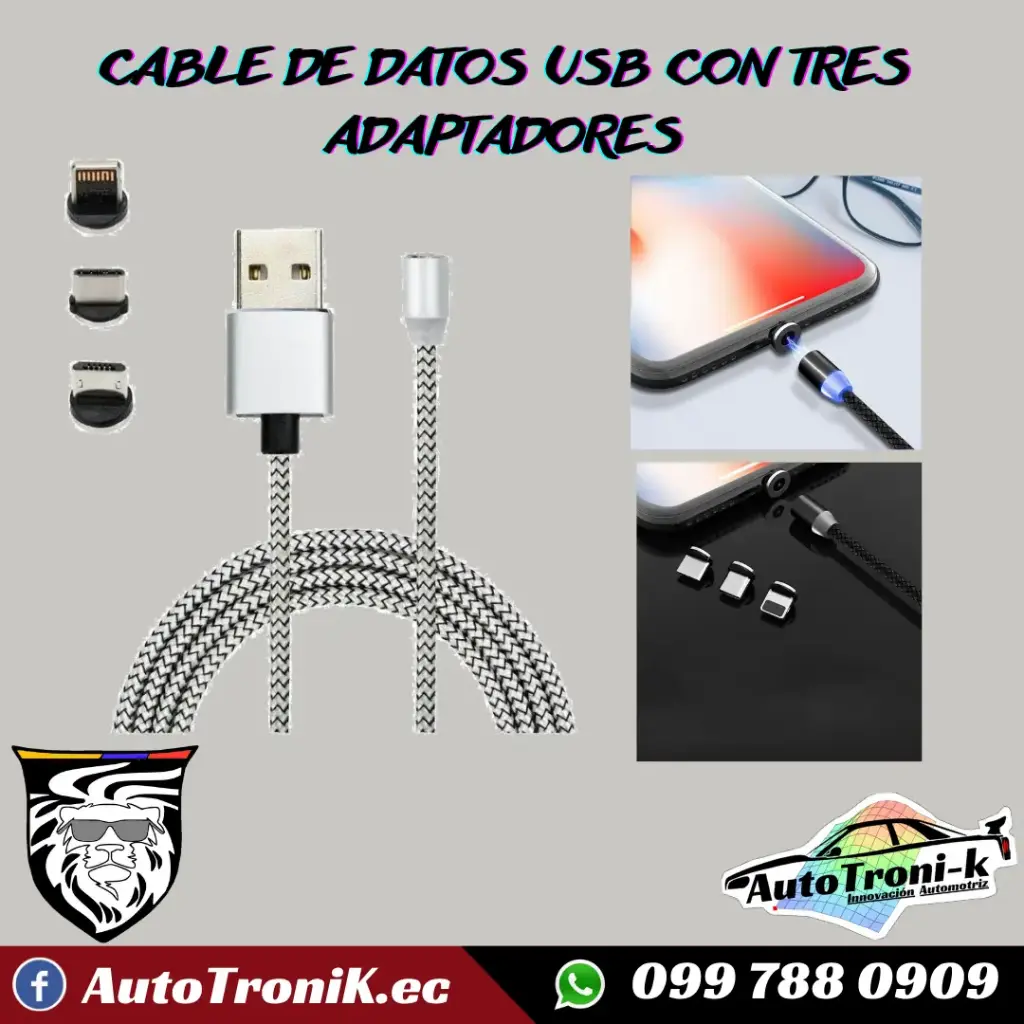 CABLE DE DATOS USB TRES ENTRADAS