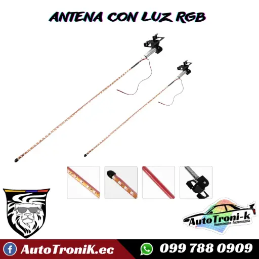 ANTENA CON LUZ RGB